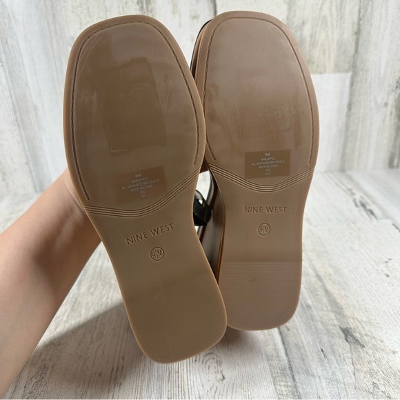 New Nine West Rapps 3 Black Cork Wedge Chunky Sandals #859 - Picture 10 of 12